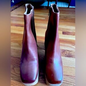 Seychelles, light brown, leather short boots